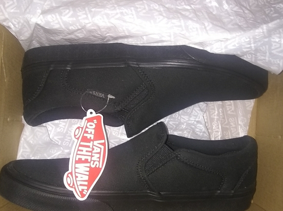 NEW VANS ASHER SLIP ON CANVAS TENNIS SHOES main image 5